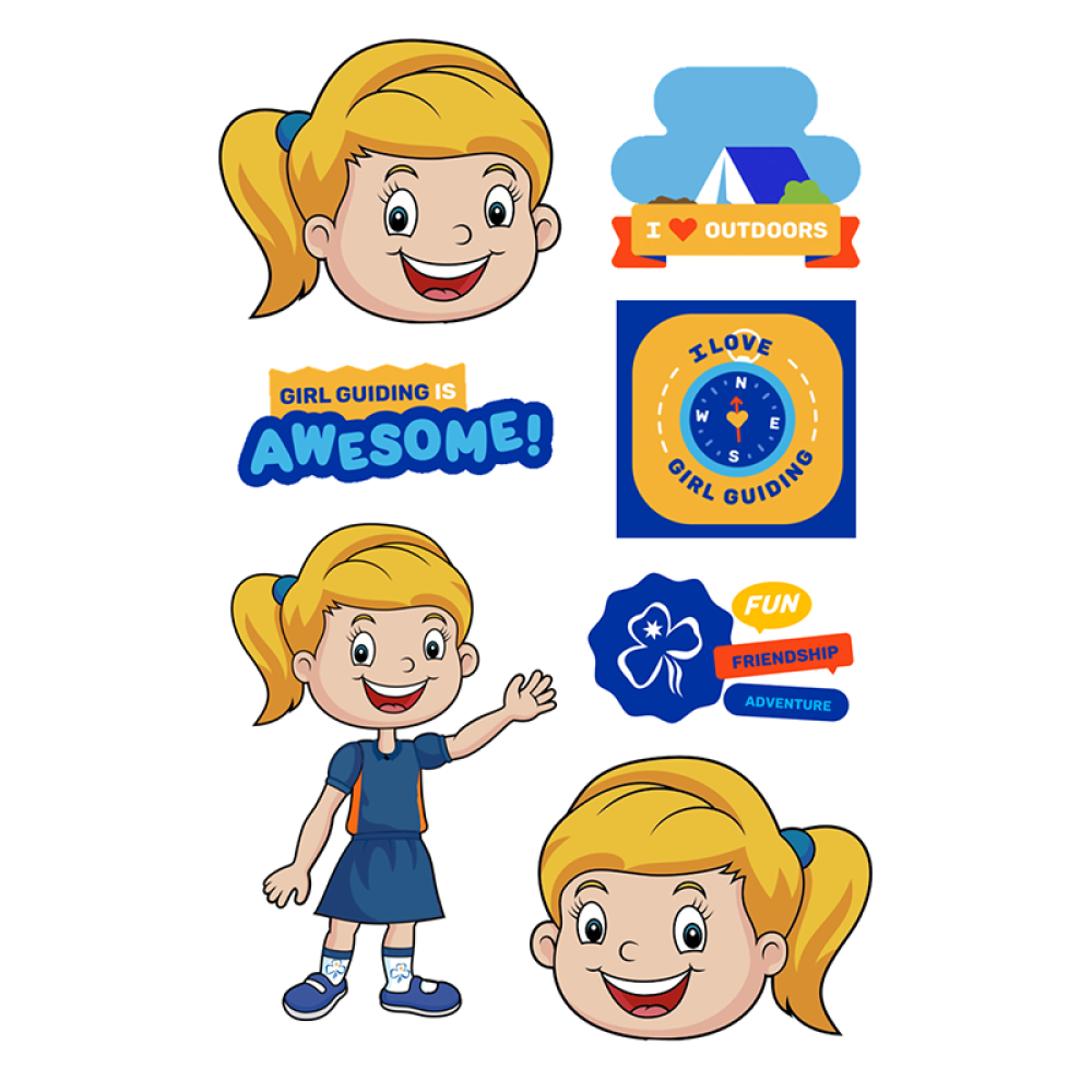 Girl Guides Gabi Guide A5 Sticker Sheet